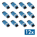 LogiLink Fiber Adapter SC Simplex, 12 pieces, without flange, blue