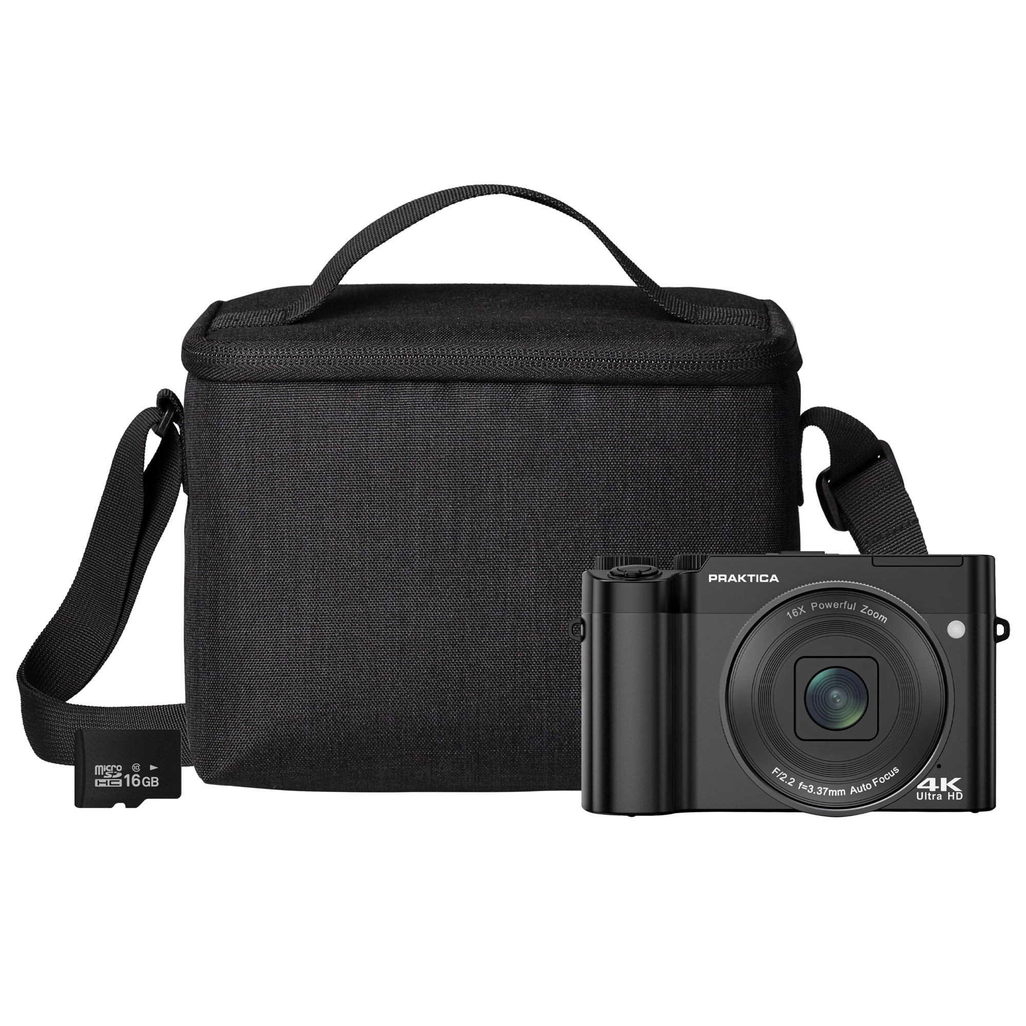 Praktica Black Dz16 Digital Camera 13Mp Cmos Sensor 16X Digital Zoom 4K Vide