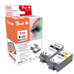 Peach PI100-433 ink cartridge 2 pc(s) Compatible Black, Cyan, Magenta, Yellow