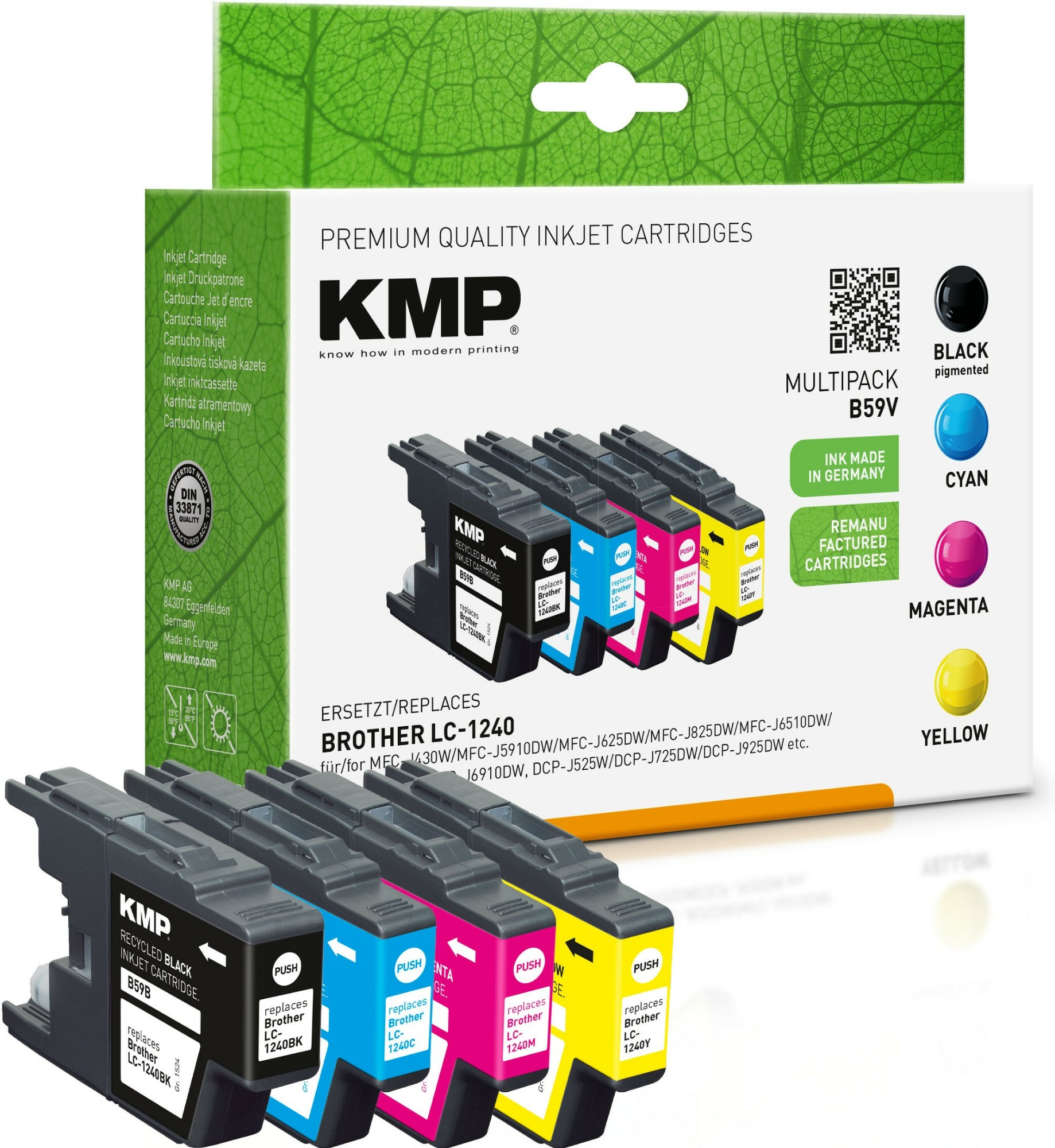 KMP 1524,4805 ink cartridge 4 pc(s) Compatible Black, Cyan, Magenta, Yellow