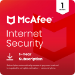 McAfee Internet Security Antivirus security 1 license(s) 1 year(s)