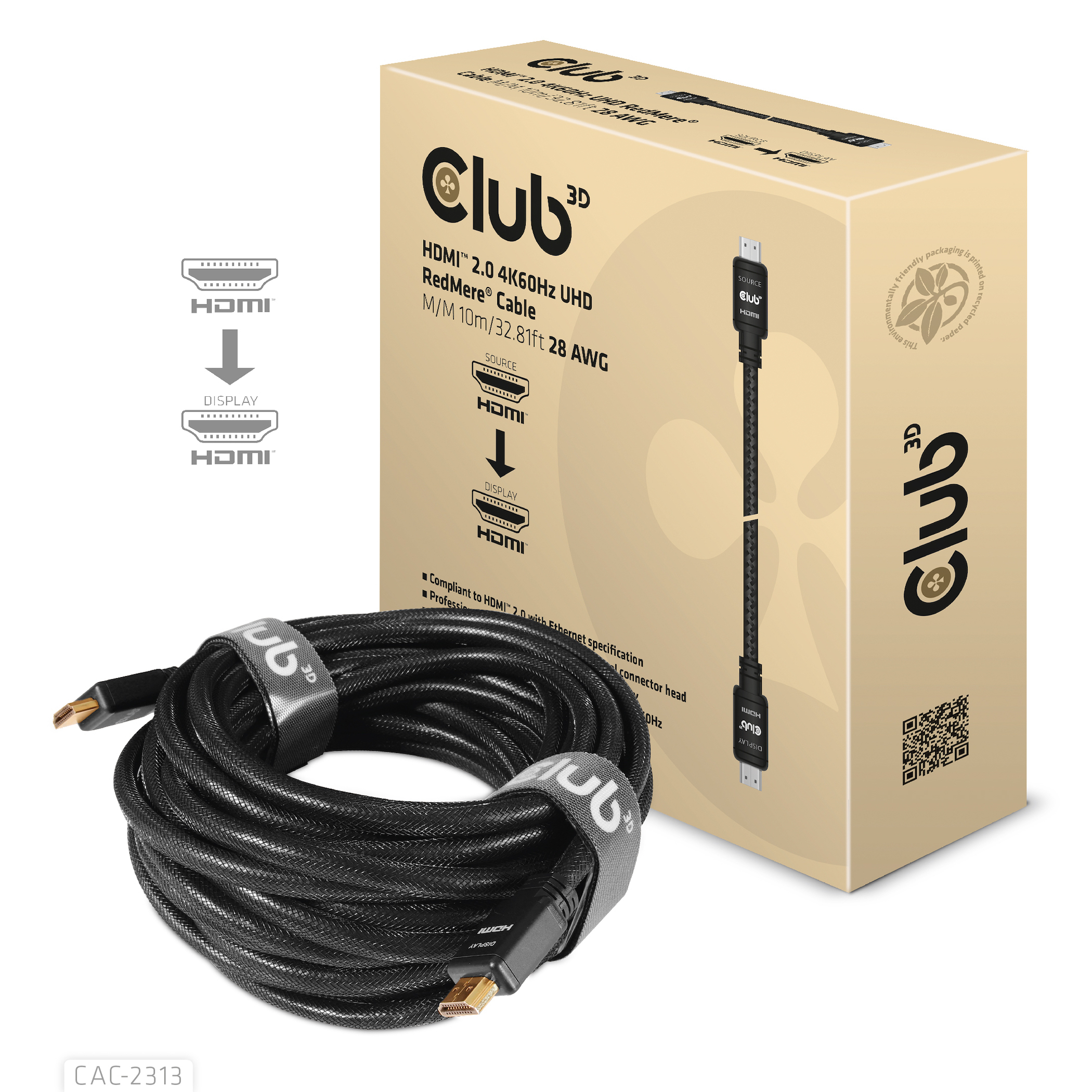 Image of CLUB3D HDMI 2.0 4K60Hz RedMere cable 10m/32.8ft