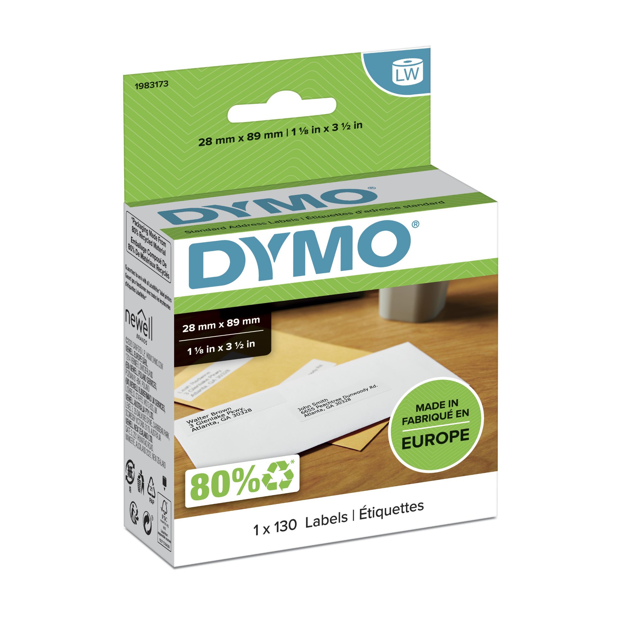 Dymo White 1983173 Directlabel-Etikettes 28Mm X 89Mm Pack=130 For