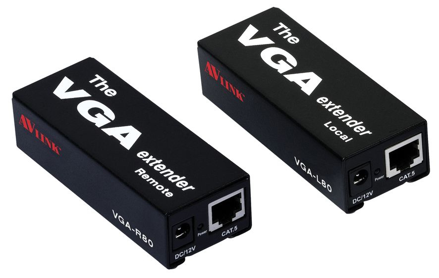 Cables Direct VGA-V080 AV extender AV transmitter & receiver Black