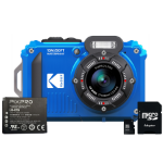 Kodak PIXPRO WPZ2 16MP 4x Zoom Tough Compact Camera - Blue - Camera + 16GB SD Card + Battery