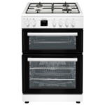 electriQ 60cm Dual Fuel Cooker - White