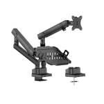 Brateck LDT84-C024ML-B POLE-MOUNTED HEAVY-DUTY MECHANICAL SPRING MONITOR ARM WITH LAPTOP TRAY BLACK (new)