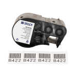 Brady M4-49-422/R6000HF DirectLabel Etikettes Polyester black on white 25,4mm x 25,4mm 260 pcs for Brady 25.4mm/38.1mm