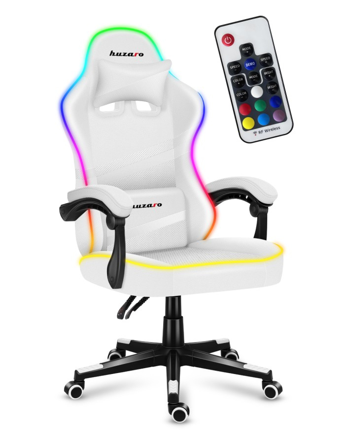 Huzaro FORCE 4.4 RGB PC gaming chair Bucket (cradle) seat White