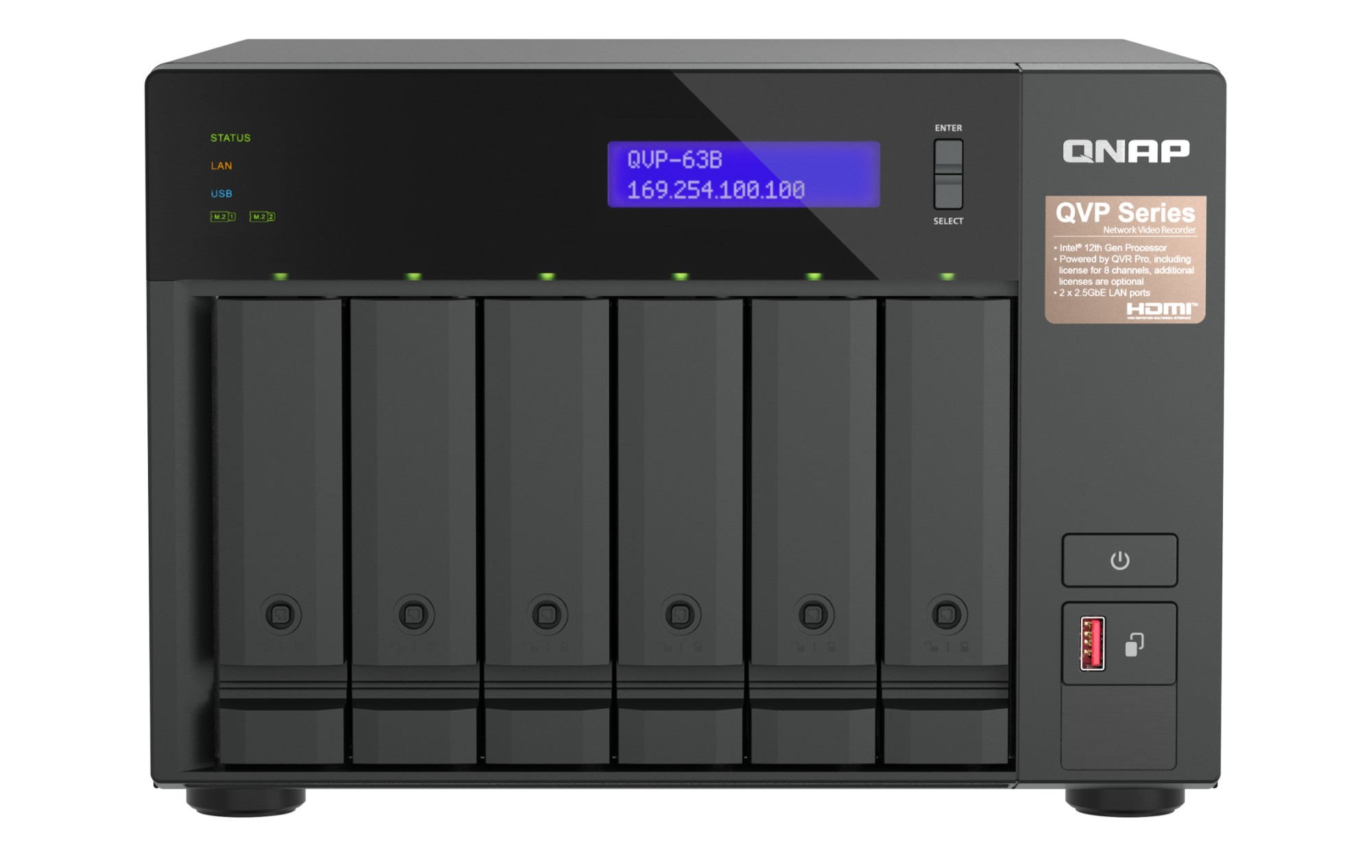 Image of QNAP QVP-63B NAS/storage server Tower Intel® Core™ i3 16 GB DDR4 0 TB