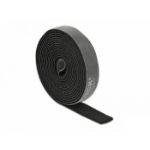 DeLOCK Hook-and-loop tape on roll L 2 m x W 15 mm black