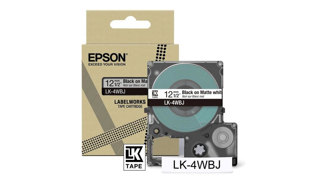 Epson C53S672062/LK-4WBJ DirectLabel-etikettes black on white matt 12m