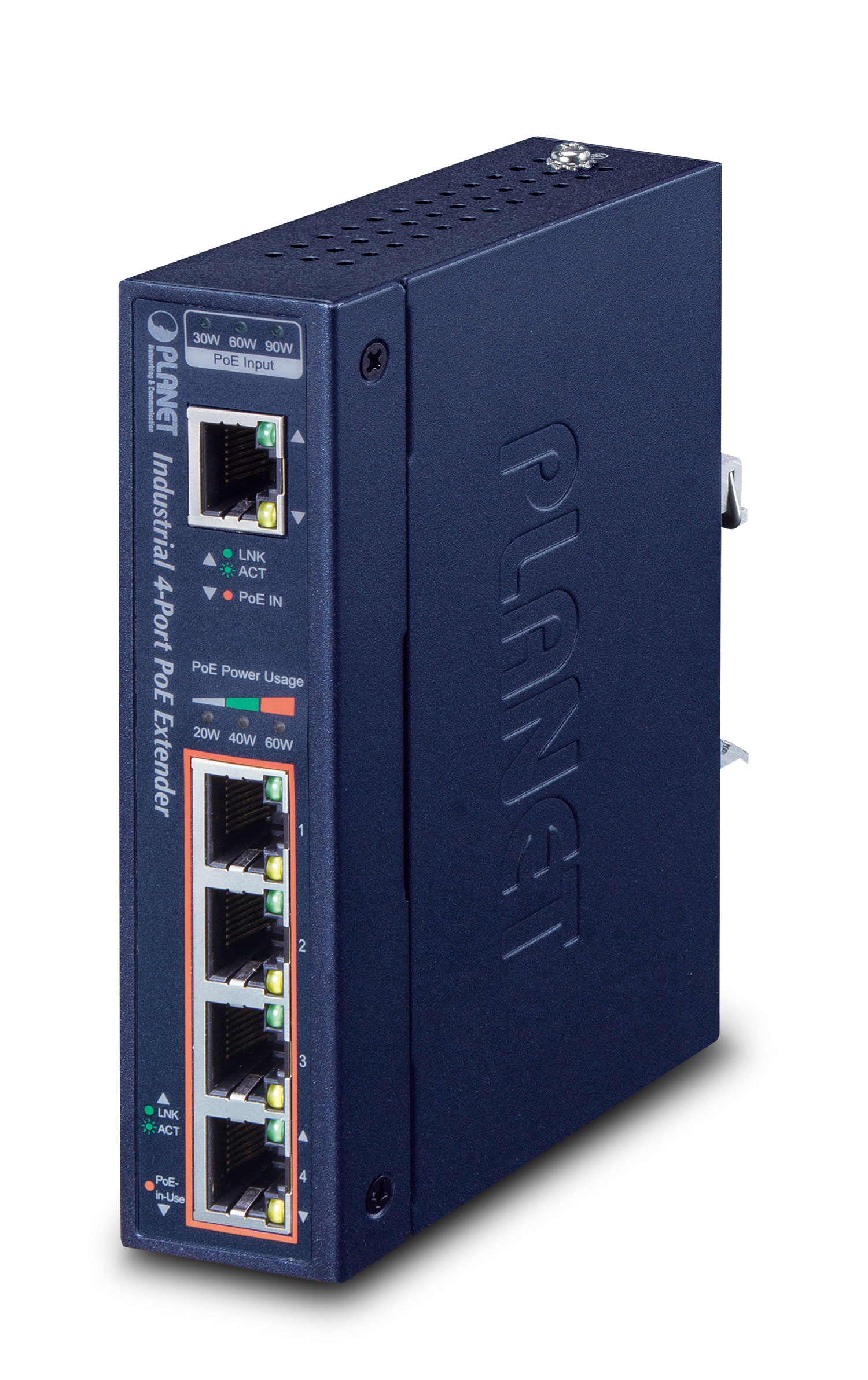 Image of PLANET IPOE-E174 network extender Network transmitter Blue 10,...