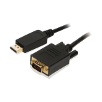 2-Power CAB0022A video cable adapter 1 m VGA (D-Sub) DisplayPort Black