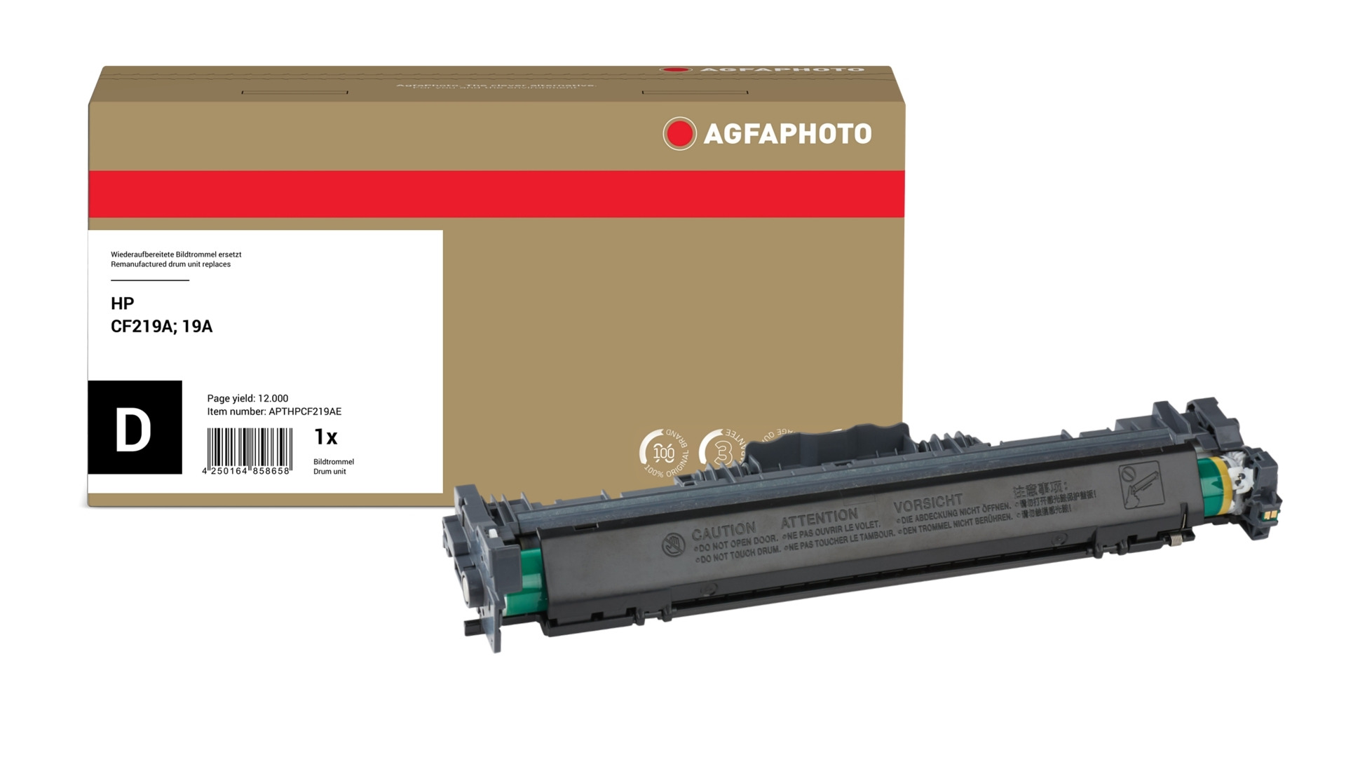 AgfaPhoto Compatible Drum Unit. Replacement for HP CF219A. 19A. 12000