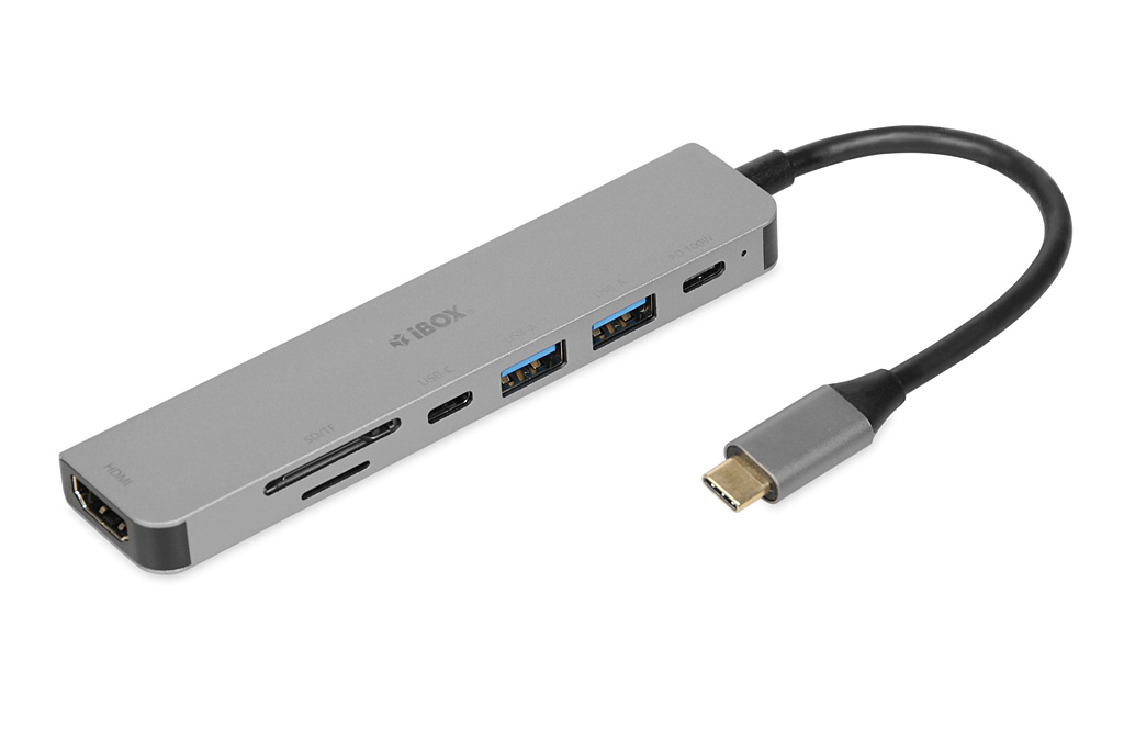 iBox IUH3SL4K interface hub USB Type-C 5000 Mbit/s Silver