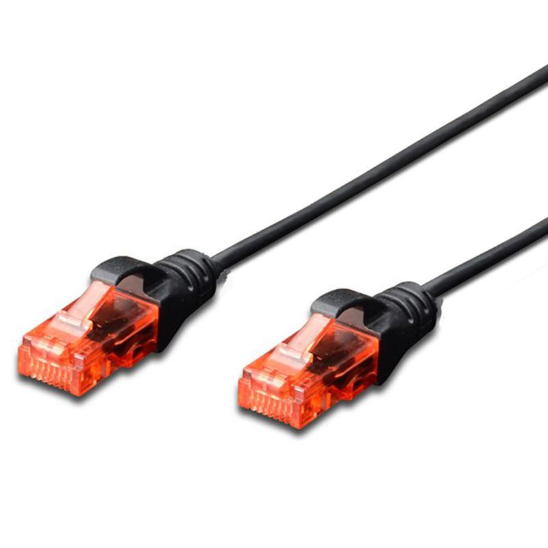 Image of FDL SLIM 2M CAT.6 UTP LSZH PATCH CABLE - BLACK (SNAGPROOF)