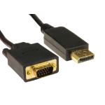 Cables Direct Display Port/VGA, 3m DisplayPort VGA (D-Sub) Black