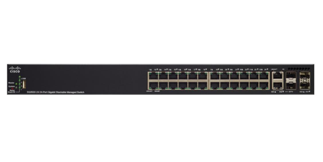 Cisco SG350X-24MP Managed L3 Gigabit Ethernet (10/100/1000) Power over Ethernet (PoE) 1U Black