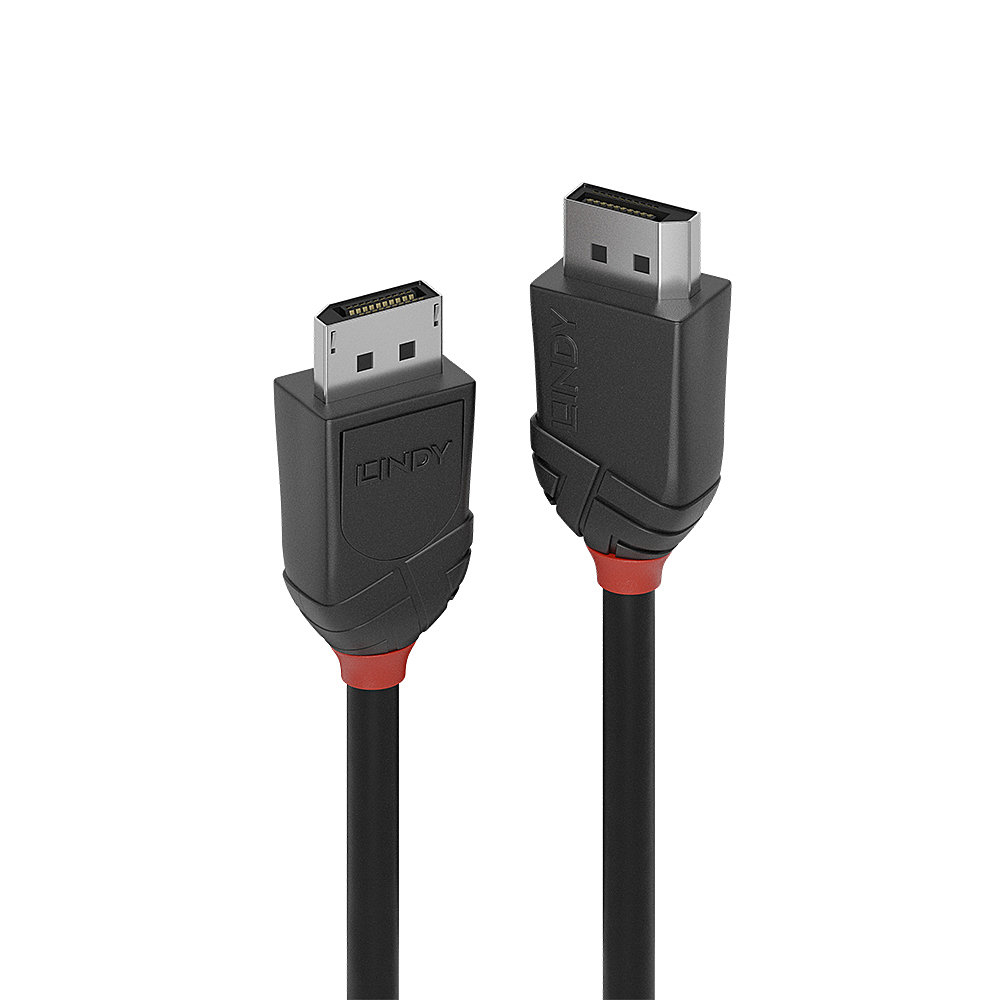 Photos - Cable (video, audio, USB) Lindy 2m DisplayPort 1.2 Cable, Black Line 36492 