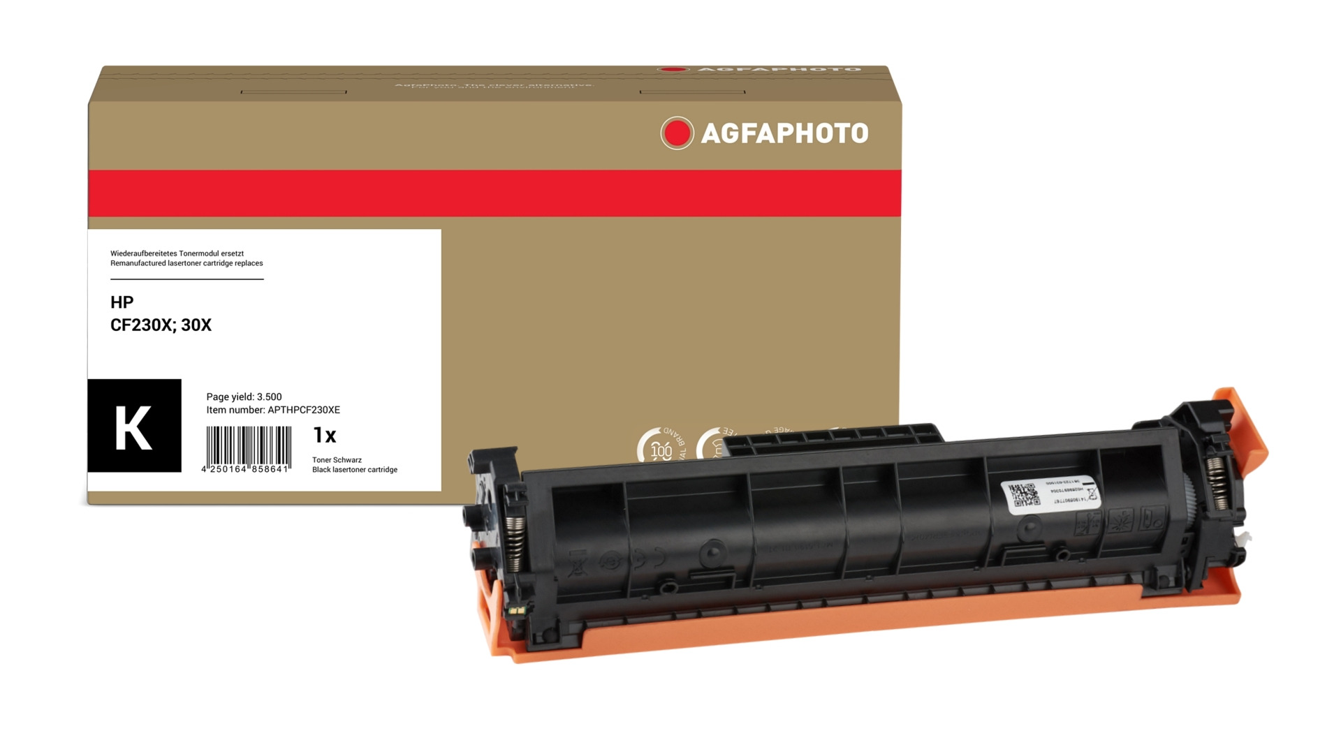 AgfaPhoto Compatible Toner Cartridge. Black. Replacement for HP CF230X