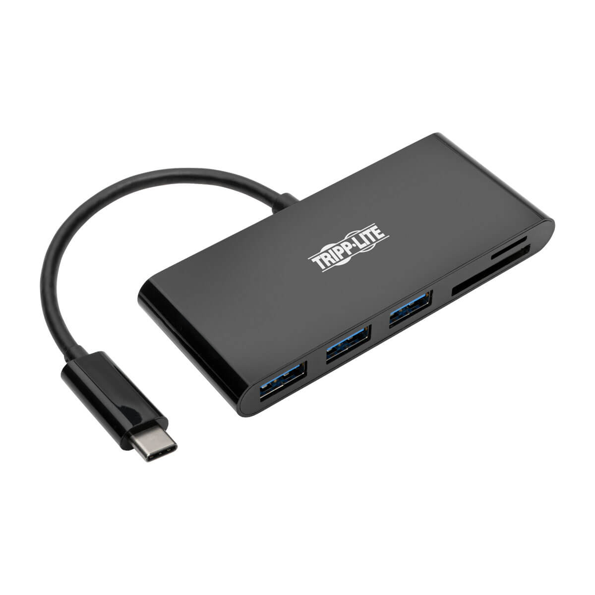 Image of Tripp Lite U460-003-3AMB 3-Port USB-C Hub with Card Reader, USB...