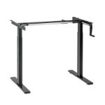 LogiLink Sit-Stand desk frame, manual, compact, foldable handle, black