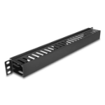 DeLOCK 19″ 1U Cable Management Routing Panel with 2 openings metal / plastic black