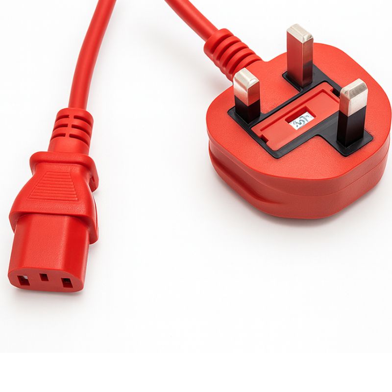 Fdl Red 1M 13A Uk Mains Plug To Iec C13 Socket - 1.0Mm / 10A