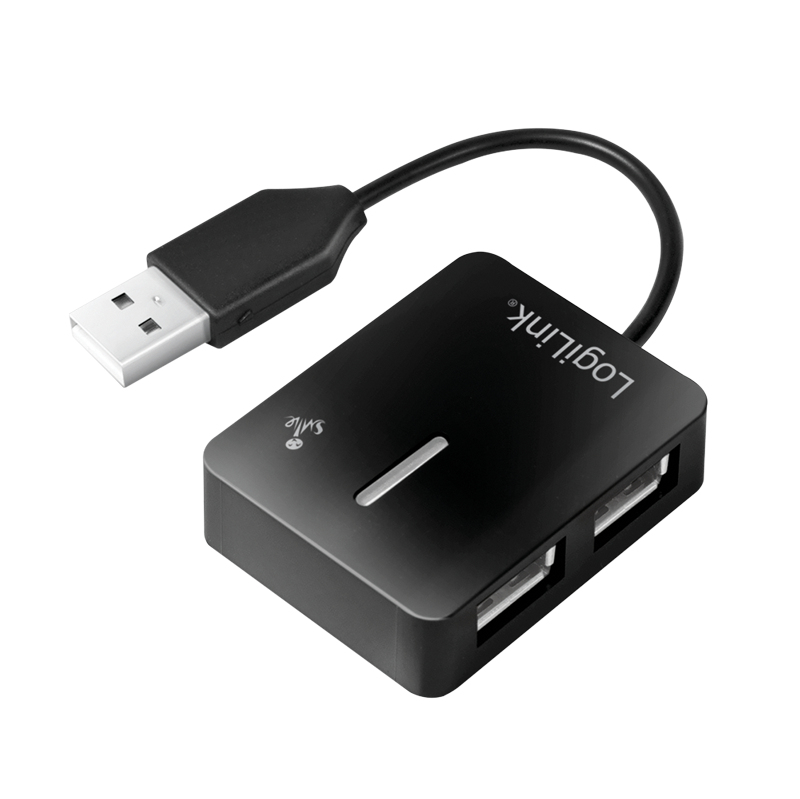 LogiLink UA0139 interface hub USB 2.0 Type-A 480 Mbit/s Black