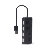 Gembird UHB-U2P4-05 interface hub USB 2.0 Type-A Zwart