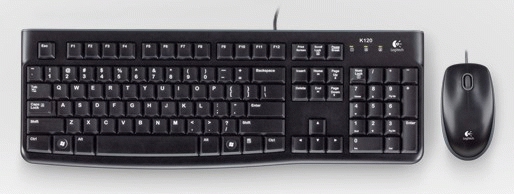 Logitech Desktop MK120 keyboard USB QWERTZ German Black