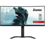 iiyama G-MASTER Red Eagle GCB3481WQSU-B1 - LED monitor - gaming - curved - 34" - 3440 x 1440 UWQHD @ 180 Hz - VA - 500 cd/m? - 4000:1 - HDR400 - 0.3 ms - 2xHDMI, 2xDisplayPort - speakers - matte black