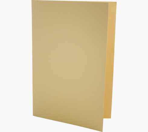 Q-Connect Square Cut Folder Lightweight 180gsm Foolscap Yellow (Pack of 100) KF26027