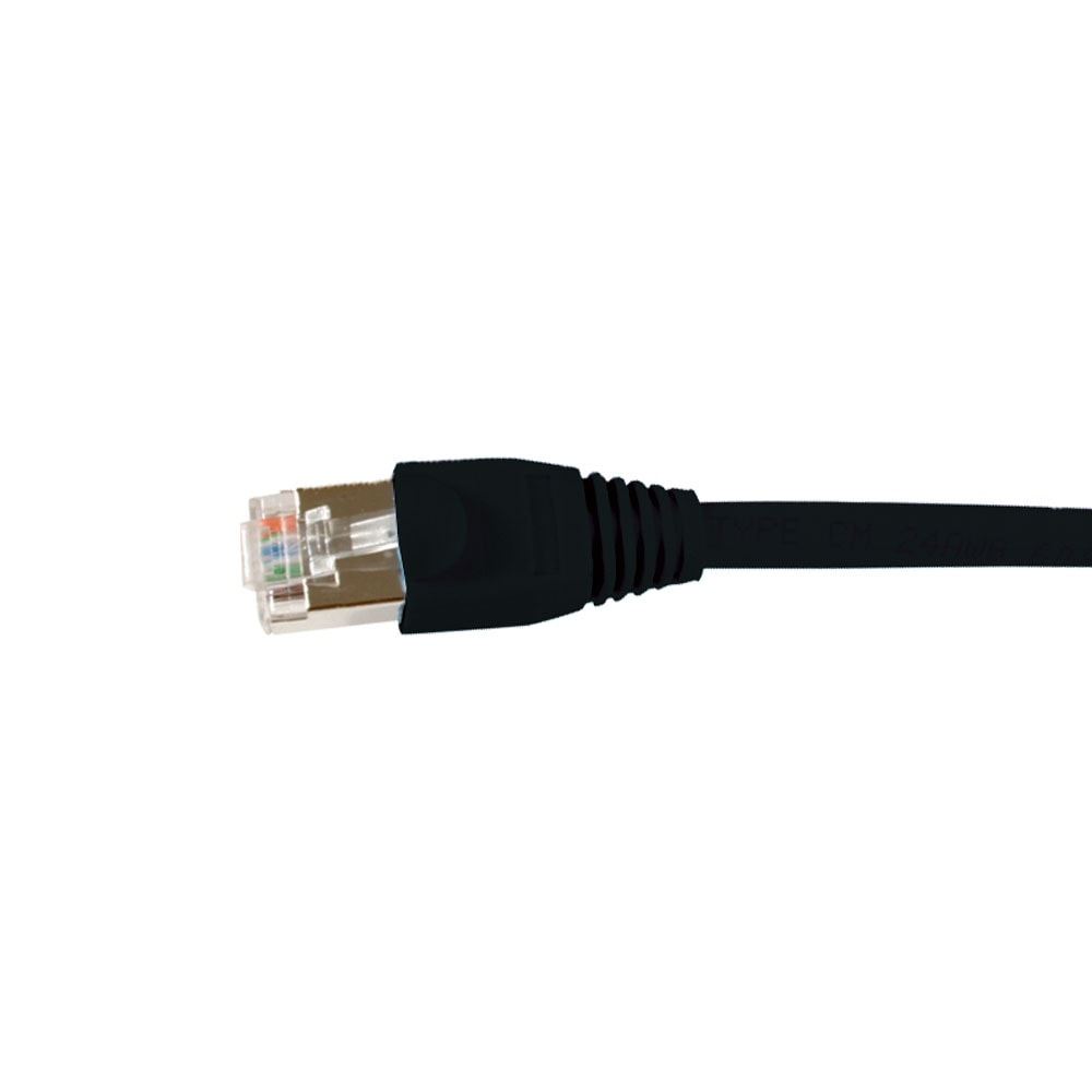 Videk Booted Cat5e STP RJ45 to RJ45 Cross Wired Patch Cable Black 1Mtr