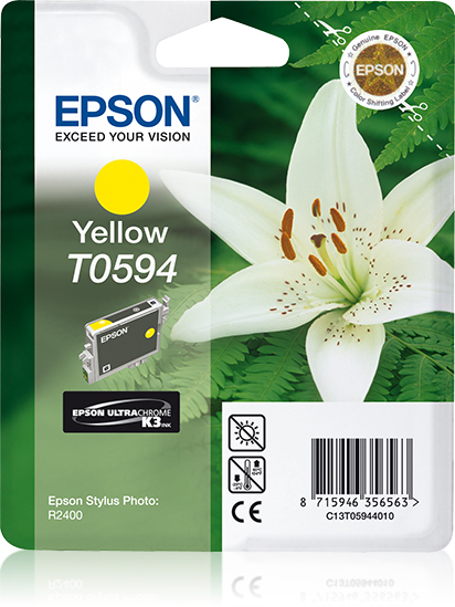 Image of Epson C13T05944010/T0594 Ink cartridge yellow, 520 pages 13ml for...