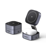 Ugreen EU Product - 3in1 Wireless Charger Magsafe/Qi2 and USB-C Port for Phone / Headphones - Black