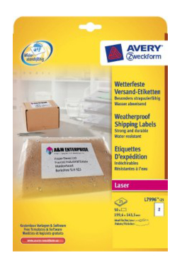 Image of Avery L7996-25 printer label White