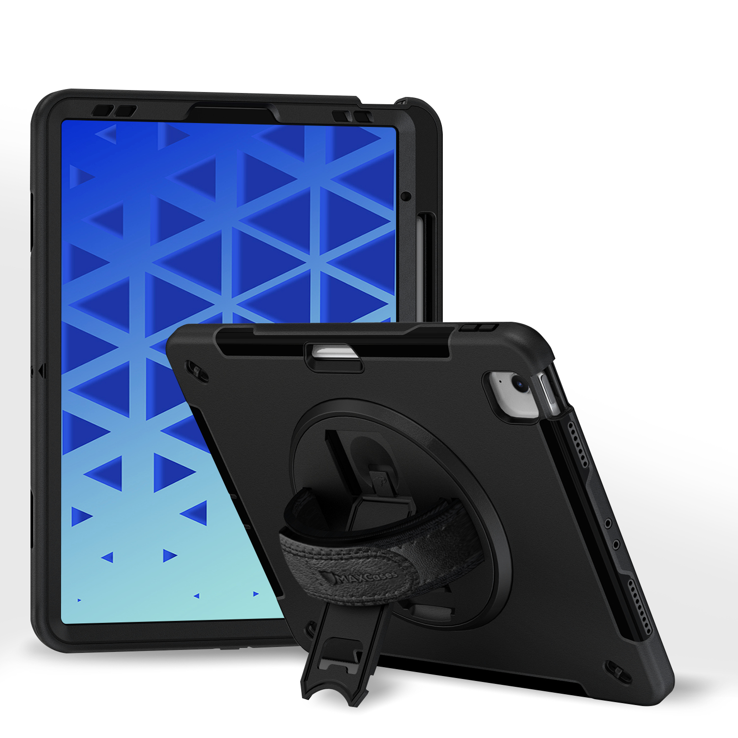 MAXCases Extreme Shield for iPad Air 6 11" with screen protector and shoulder strap (2024) (Black)