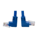 Tripp Lite N204-001-BL-UD Up/Down-Angle Cat6 Gigabit Molded UTP Ethernet Cable (RJ45 Up-Angle M to RJ45 Down-Angle M), Blue, 1 ft. (0.31 m)