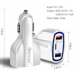 JLC QUALCOMM Triple Port Car Charger 2 x USB 3.0 and 1xType C White