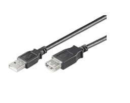 Microconnect USB2.0, M/F, 0.3m USB cable USB A Black