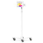 Compulocks iPad 10th-11th (A16) Gen, Apex Enclosure Medical Rolling Cart Extended - White