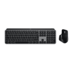 Logitech Master MX Keys S Combo for Mac keyboard Mouse included Home/Office RF Wireless + Bluetooth QWERTY UK English Aluminium, Black