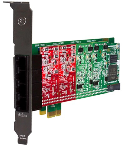 1A4A00F DIGIUM 4 port modular analog PCI 3.3/5.0V card,