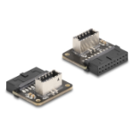 DeLOCK 67239 tussenstuk voor kabels 19-pin USB USB Type-E Zwart, Roestvrijstaal