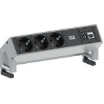 Bachmann 3x Schuko 1x CAT6 1x USB3.0 power extension 1.5 m 3 AC outlet(s) Black, Stainless steel