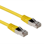 ACT Gele 1 meter LSZH SFTP CAT6A patchkabel met RJ45 connectoren