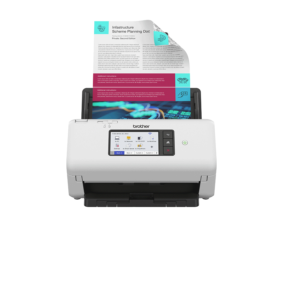 Brother ADS-4700W scanner ADF + Sheet-fed scanner 600 x 600 DPI A4 Bla