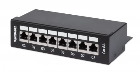 Photos - Other network equipment INTELLINET Patch Panel, Cat6a, FTP, 8-Port, Desktop, Shielded, 90° Top 720 